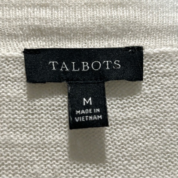 Talbots White Linen Button-Up Cardigan - Medium - Lightweight, Breezy, Feminine - Picture 3 of 7